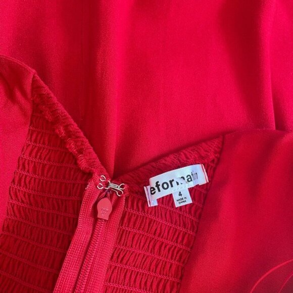 NEW Reformation Baxley Midi Dress in Cherry Red | size 4 - Picture 13 of 15